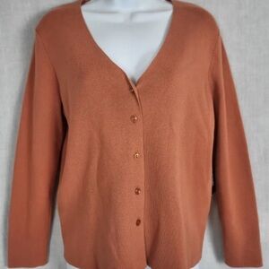 Designer Originals Burnt orange Topaz Buttons Down cardigan